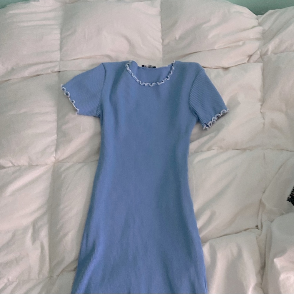 Blue tight dress from Zara.
